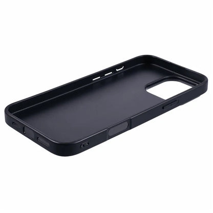 KIGC For iPhone 16 Pro Max Case Litchi Texture Leather Coated PC+TPU Phone Cover