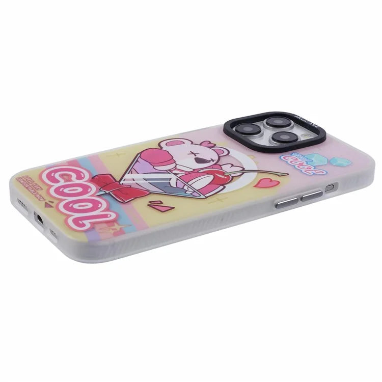 JAUCASE For iPhone 15 Pro Max Case Compatible with MagSafe Bear Pattern PC+TPU Matte Phone Cover