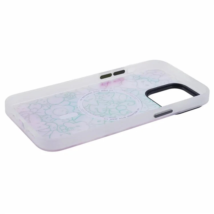 JAUCASE For iPhone 15 Pro Max Case Compatible with MagSafe Bear Pattern PC+TPU Matte Phone Cover