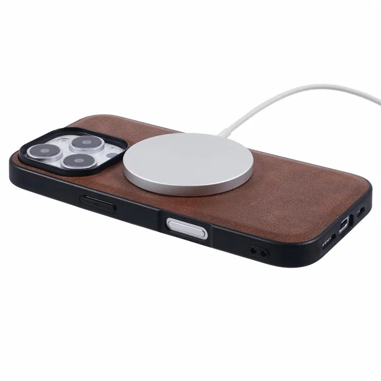 X-LEVEL Bojue-3 Series For iPhone 16 Pro Max Case Compatible with MagSafe Leather Coated PC+TPU Phone Cover