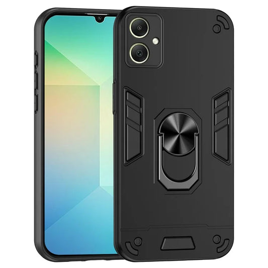 For Samsung Galaxy A06 Case PC+TPU Drop Defend Phone Cover with Ring Kickstand