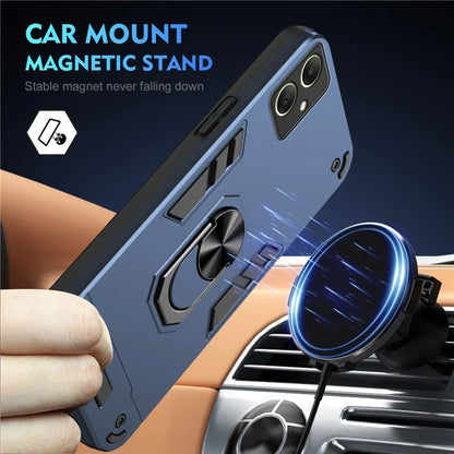 For Samsung Galaxy A06 Case PC+TPU Drop Defend Phone Cover with Ring Kickstand