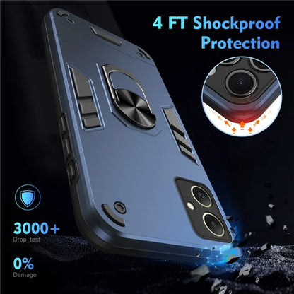 For Samsung Galaxy A06 Case PC+TPU Drop Defend Phone Cover with Ring Kickstand