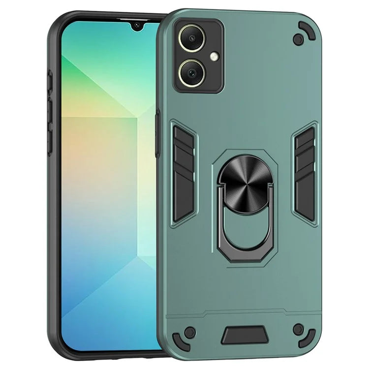 For Samsung Galaxy A06 Case PC+TPU Drop Defend Phone Cover with Ring Kickstand