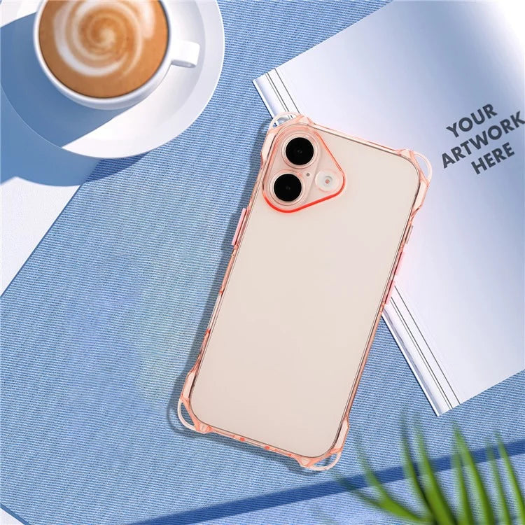 For iPhone 16 TPU Case Four Corner Drop-Proof Back Cover