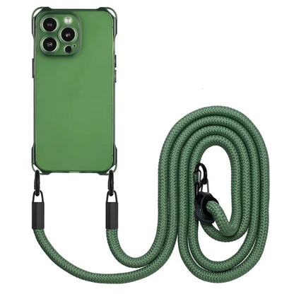 For iPhone 16 Pro TPU Case Four Corner Drop-Proof Back Cover with Long Strap