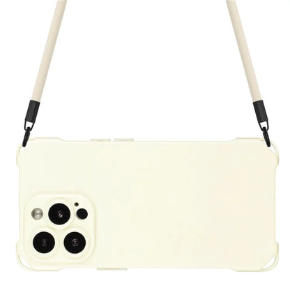 For iPhone 16 Pro TPU Case Four Corner Drop-Proof Back Cover with Long Strap