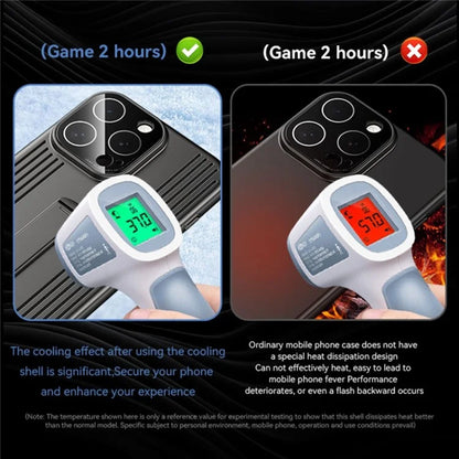 For iPhone 16 Pro Max Case Heat Dissipation Kickstand PC Phone Cover Built-In Glass Lens Film
