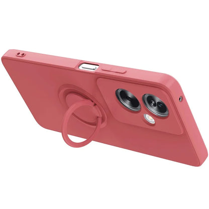 For Oppo A79 5G Silicone Case with Strap Ring Kickstand Phone Cover