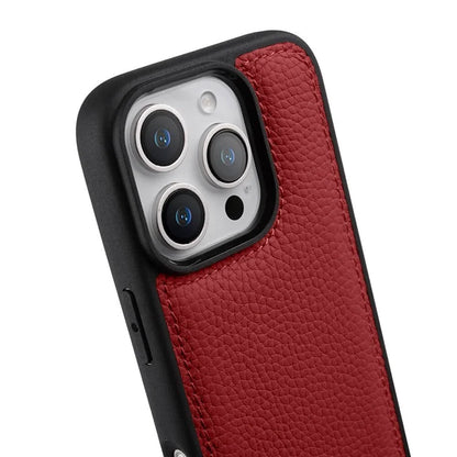 MELKCO For iPhone 16 Pro Max Case Genuine Cow Leather Coated PC Phone Cover