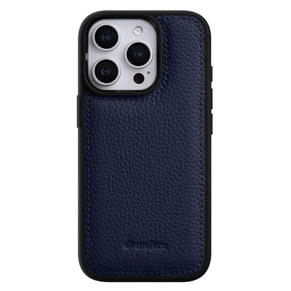 MELKCO For iPhone 16 Pro Max Case Genuine Cow Leather Coated PC Phone Cover