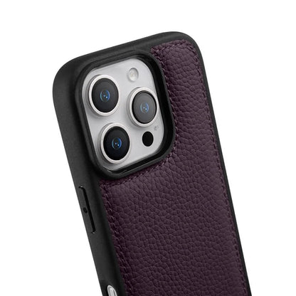 MELKCO For iPhone 16 Pro Max Case Genuine Cow Leather Coated PC Phone Cover