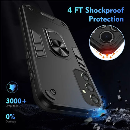 For Samsung Galaxy A16 5G Case PC+TPU Drop Defend Phone Cover with Ring Kickstand