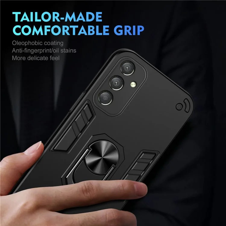 For Samsung Galaxy A16 5G Case PC+TPU Drop Defend Phone Cover with Ring Kickstand