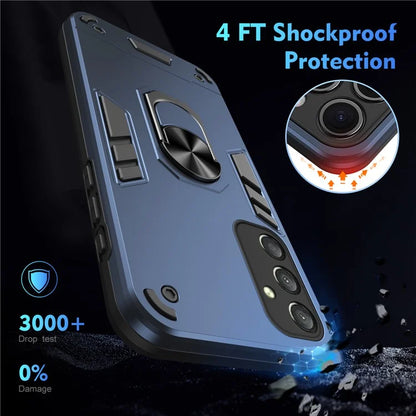 For Samsung Galaxy A16 5G Case PC+TPU Drop Defend Phone Cover with Ring Kickstand