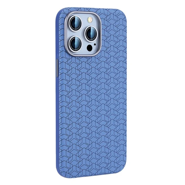 For iPhone 16 Pro Case Compatible with MagSafe Anti-Drop PU+TPU Phone Cover Geometric Pattern