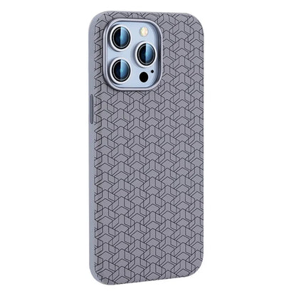 For iPhone 16 Pro Case Compatible with MagSafe Anti-Drop PU+TPU Phone Cover Geometric Pattern