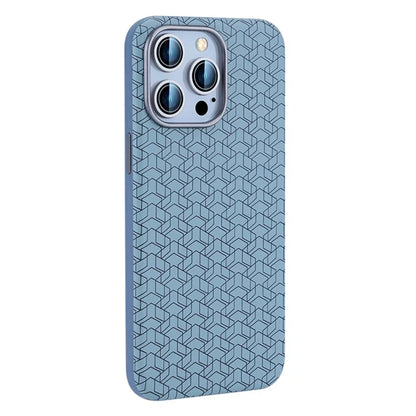For iPhone 16 Pro Max Case Compatible with MagSafe Anti-Drop PU+TPU Phone Cover Geometric Pattern