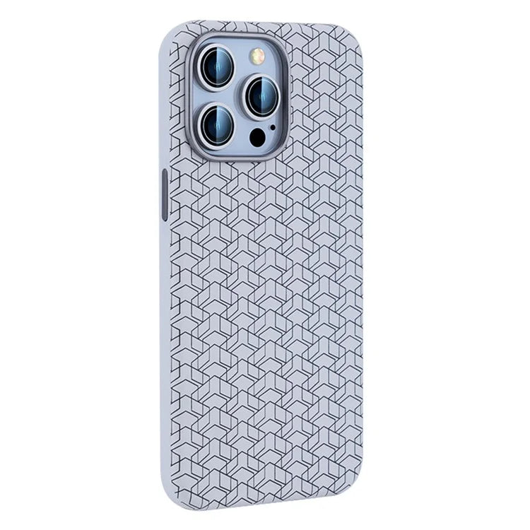 For iPhone 16 Pro Max Case Compatible with MagSafe Anti-Drop PU+TPU Phone Cover Geometric Pattern