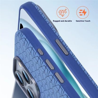For iPhone 16 Pro Max Case Compatible with MagSafe Anti-Drop PU+TPU Phone Cover Geometric Pattern