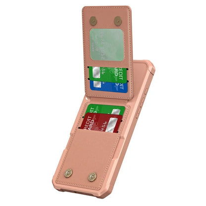 ZM11 For iPhone 16 Pro Max Case Card Slot Kickstand PU+TPU Phone Cover