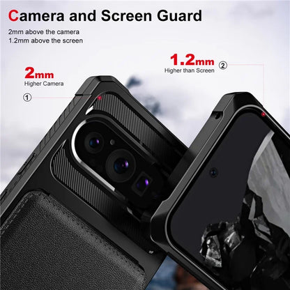 ZM11 For Google Pixel 9 Pro  /  9 Case Card Slot Kickstand PU+TPU Phone Cover