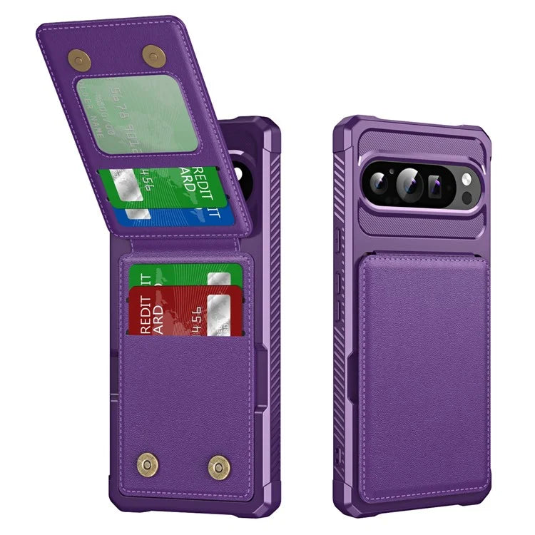 ZM11 For Google Pixel 9 Pro  /  9 Case Card Slot Kickstand PU+TPU Phone Cover