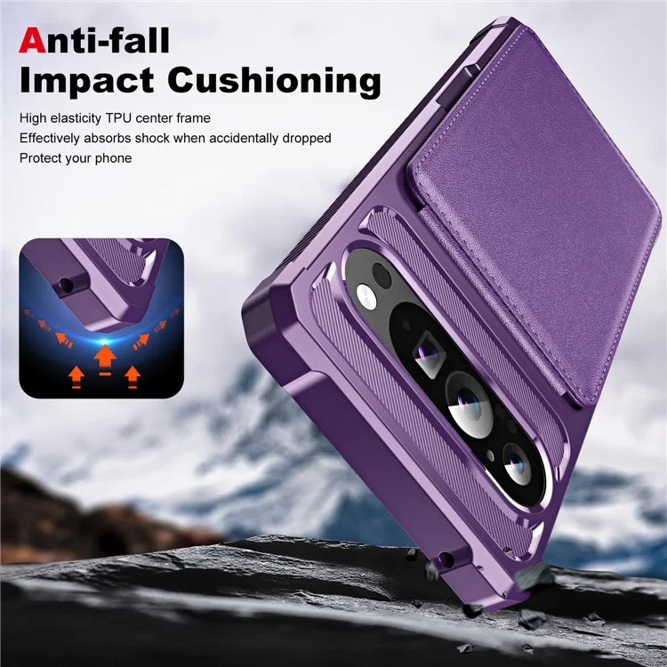 ZM11 For Google Pixel 9 Pro  /  9 Case Card Slot Kickstand PU+TPU Phone Cover