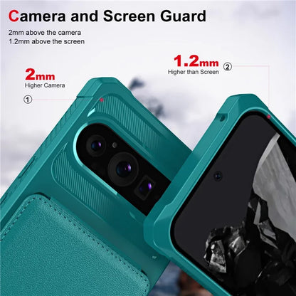 ZM11 For Google Pixel 9 Pro  /  9 Case Card Slot Kickstand PU+TPU Phone Cover