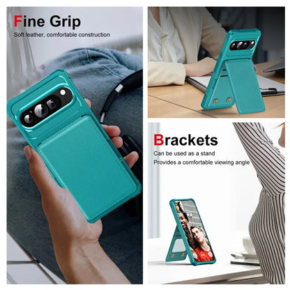 ZM11 For Google Pixel 9 Pro  /  9 Case Card Slot Kickstand PU+TPU Phone Cover