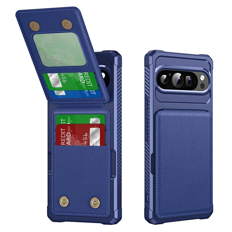 ZM11 For Google Pixel 9 Pro  /  9 Case Card Slot Kickstand PU+TPU Phone Cover