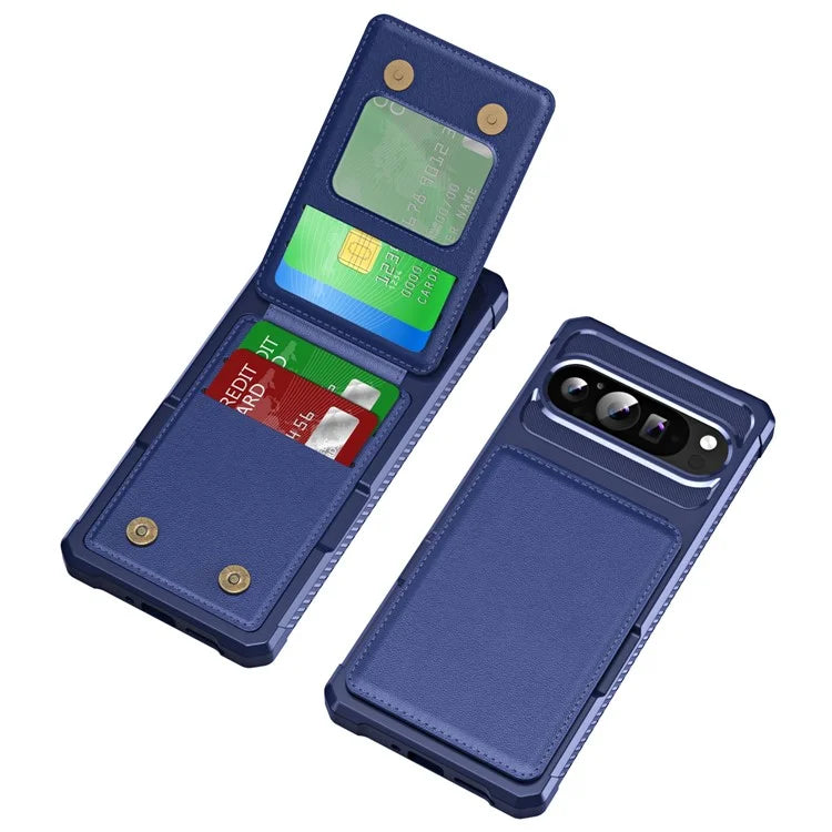 ZM11 For Google Pixel 9 Pro  /  9 Case Card Slot Kickstand PU+TPU Phone Cover