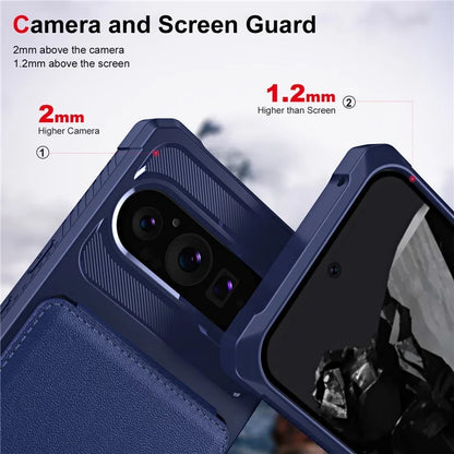 ZM11 For Google Pixel 9 Pro  /  9 Case Card Slot Kickstand PU+TPU Phone Cover