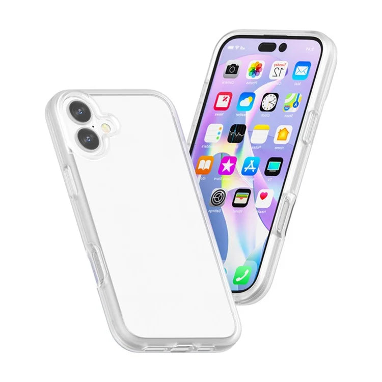 For iPhone 16 Case TPU + PC Matte Translucent Phone Back Cover