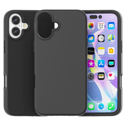 For iPhone 16 Case TPU + PC Matte Translucent Phone Back Cover