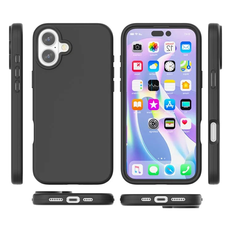 For iPhone 16 Case TPU + PC Matte Translucent Phone Back Cover