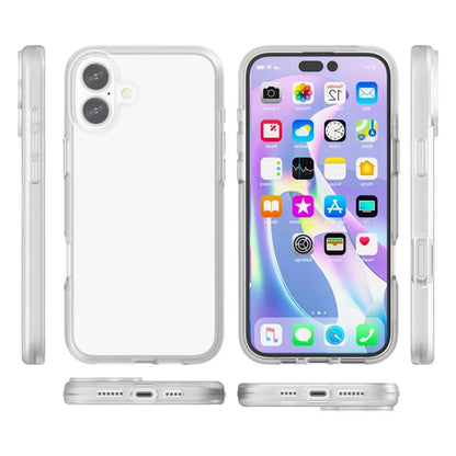 For iPhone 16 Plus Case TPU + PC Matte Translucent Phone Back Cover