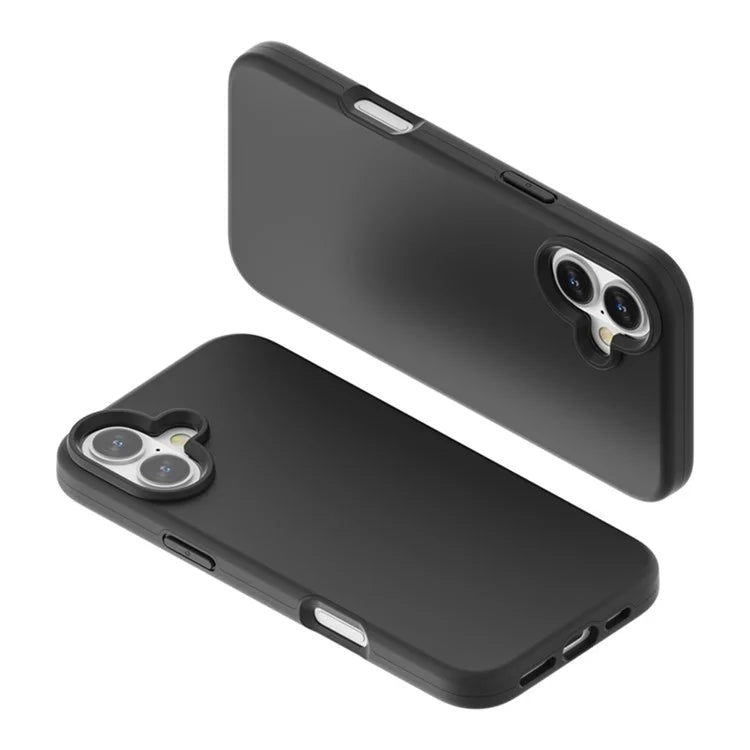 For iPhone 16 Plus Case TPU + PC Matte Translucent Phone Back Cover