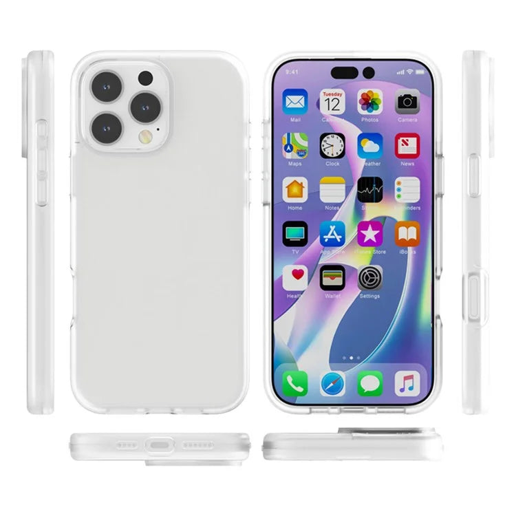 For iPhone 16 Pro Case TPU + PC Matte Translucent Phone Back Cover