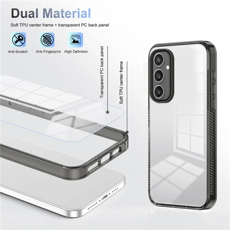 For Samsung Galaxy S24 Clear Phone Case TPU PC Anti-Slip Drop-Proof Back Cover