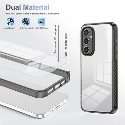 For Samsung Galaxy S24 Clear Phone Case TPU PC Anti-Slip Drop-Proof Back Cover