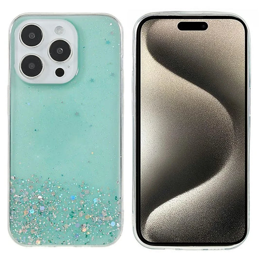 For iPhone 16 Pro Max Case Starry Sky Sparkle Epoxy Anti-Drop TPU Phone Cover