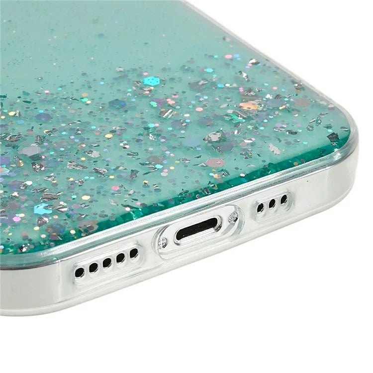 For iPhone 16 Pro Max Case Starry Sky Sparkle Epoxy Anti-Drop TPU Phone Cover