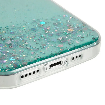 For iPhone 16 Pro Max Case Starry Sky Sparkle Epoxy Anti-Drop TPU Phone Cover