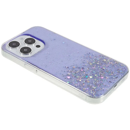 For iPhone 16 Pro Max Case Starry Sky Sparkle Epoxy Anti-Drop TPU Phone Cover