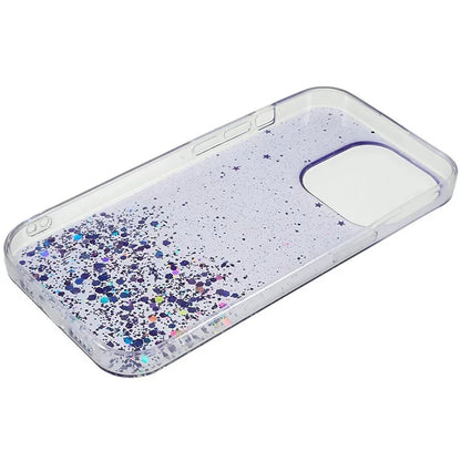 For iPhone 16 Pro Max Case Starry Sky Sparkle Epoxy Anti-Drop TPU Phone Cover