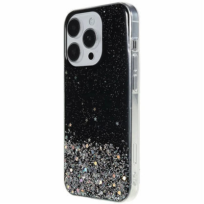 For iPhone 16 Pro Max Case Starry Sky Sparkle Epoxy Anti-Drop TPU Phone Cover