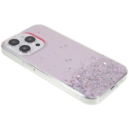 For iPhone 16 Pro Max Case Starry Sky Sparkle Epoxy Anti-Drop TPU Phone Cover