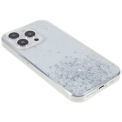 For iPhone 16 Pro Max Case Starry Sky Sparkle Epoxy Anti-Drop TPU Phone Cover