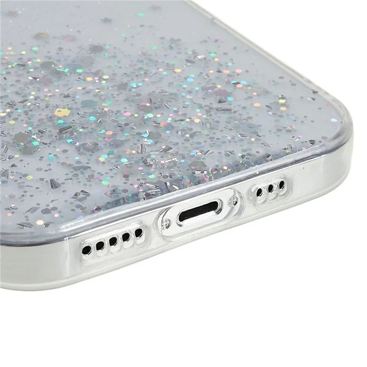 For iPhone 16 Pro Max Case Starry Sky Sparkle Epoxy Anti-Drop TPU Phone Cover